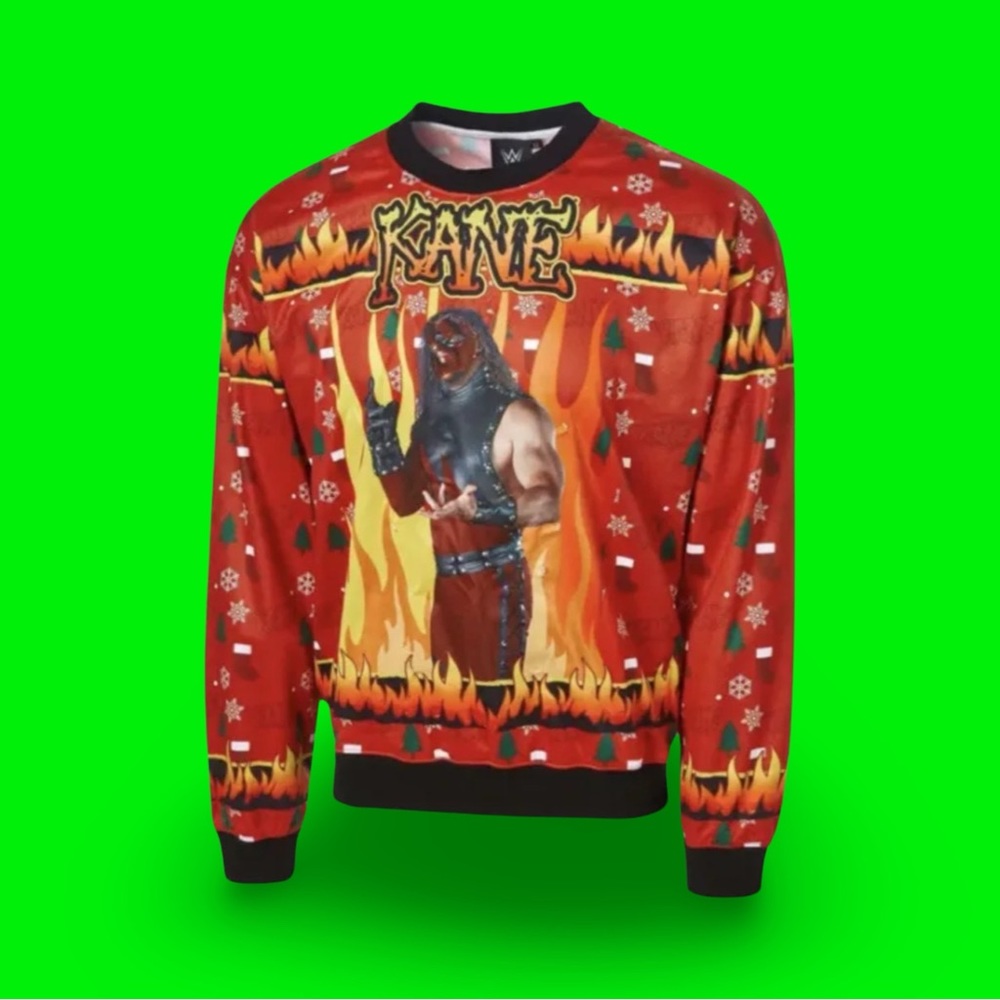 SOLD - WWE Kane Wrestling Light Up Christmas Holiday Ugly Sweater (NWT) 2XL
